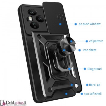 5in1 smūgiams atsparus dėklas su uždaromu dangteliu - juodas (Huawei Honor 400 Pro) 5in1 smūgiams atsparus dėklas su uždaromu dangteliu - juodas (Huawei Honor 400 Pro)